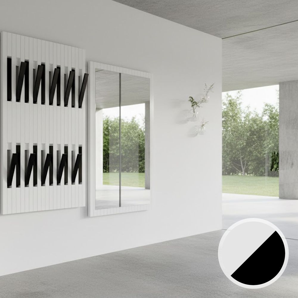 BlackWood »Piaforte Piano-Edition« Massivholz Design-Garderobe Garderobe / Weiss-Schwarz / 33 cm