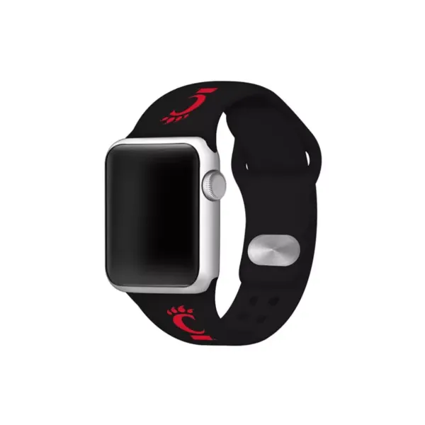 affinity-bands-ncaa-cincinnati-bearcats-42-millimeter-silicone-apple-watch-band,-black/