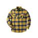 Men's Big & Tall Plaid Flannel Shirt by KingSize in Yellow Plaid (Size 4XL)