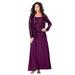 Plus Size Women's Beaded Lace Jacket Dress by Roaman's in Dark Berry (Size 18 W)