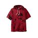 Men's Big & Tall Liberty Blues™ Short-Sleeve Hoodie by Liberty Blues in Black Red Marble (Size XL)
