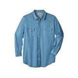 Men's Big & Tall Western Snap Front Shirt by Boulder Creek in Bleach Denim (Size XL)