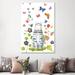 East Urban Home Tabby Cat w/ Flowers & Butterflies by Andreea Dumez - Wrapped Canvas Painting Metal in White | 60 H x 40 W x 1.5 D in | Wayfair