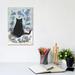 East Urban Home Black Cat w/ Bellflowers I by Andreea Dumez - Wrapped Canvas Graphic Art Canvas in Black/Blue/Gray | 12 H x 8 W x 0.75 D in | Wayfair