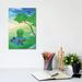 East Urban Home Robot Picnic - Wrapped Canvas Painting Print Canvas in Blue/Green/Indigo | 12 H x 8 W x 0.75 D in | Wayfair