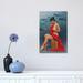 East Urban Home Calm Brunette by Omar Ortiz - Wrapped Canvas Graphic Art Print Canvas in Blue/Red | 18 H x 12 W x 1.5 D in | Wayfair