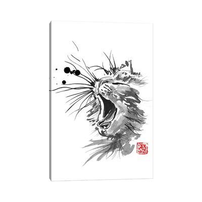 East Urban Home Meaow by Péchane - Wrapped Canvas Painting Print Canvas in Black/White | 12 H x 8 W x 0.75 D in | Wayfair