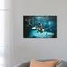 East Urban Home Fairy Pools Swimmer Underwater by James Vodicka - Wrapped Canvas Print Canvas in Black/Blue | 18 H x 26 W x 1.5 D in | Wayfair