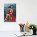 East Urban Home Calm Brunette by Omar Ortiz - Wrapped Canvas Graphic Art Print Canvas in Blue/Red | 12 H x 8 W x 0.75 D in | Wayfair
