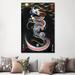 East Urban Home Rainbow Rising Dragon to the Moon by One-Stroke Dragon - Wrapped Canvas Graphic Art Print in Black/Blue/White | Wayfair