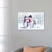 East Urban Home Snowman Family - Wrapped Canvas Painting Print Canvas in Blue/Red/White | 18 H x 26 W x 1.5 D in | Wayfair