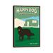 East Urban Home Happy Dog Happier Camper Canvas in Black/Green | 26 H x 18 W x 1.5 D in | Wayfair 71BC63CB9070429BBBAB393A3676AEF2