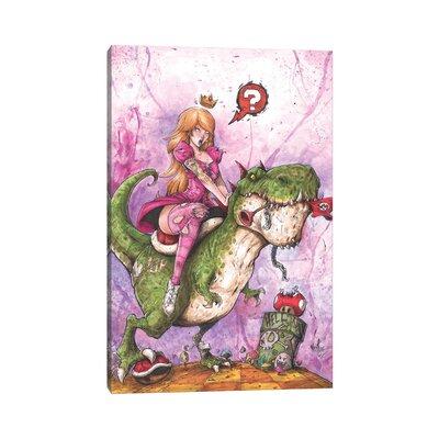 East Urban Home Princess Peach by Marcelo Ventura - Wrapped Canvas Graphic Art Print Metal in Green/Pink | 40 H x 26 W x 1.5 D in | Wayfair