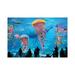 East Urban Home Super Electric Jellyfish Aquarium by David Loblaw - Wrapped Canvas Graphic Art Canvas | 8 H x 12 W x 0.75 D in | Wayfair