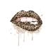 East Urban Home Leopard Glitter Lips by Ephrazy Graphics - Wrapped Canvas Painting Canvas | 12 H x 12 W x 0.75 D in | Wayfair