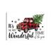 East Urban Home Red Plaid Christmas Truck by Ephrazy Graphics - Wrapped Canvas Painting Metal | 26 H x 40 W x 1.5 D in | Wayfair