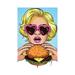 East Urban Home Blonde w/ A Hamburger by - Wrapped Canvas Metal | 40 H x 26 W x 1.5 D in | Wayfair E163638FB25447659288EDAE943F0126