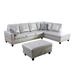 Gray Sectional - Andover Mills™ Engelhardt 103.5" Wide Faux Leather Sofa & Chaise w/ Ottoman Faux Leather | 103.5 W in | Wayfair