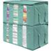 Sorbus Foldable Storage Fabric Cube or Bin Fabric in Green/Blue | 12 H x 24 W x 13 D in | Wayfair SOK2-TL