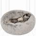 Friends Forever Coco Faux Fur Self Warming Indoor Round Donut Cuddler Polyester in Gray | 7 H x 30 W x 30 D in | Wayfair PET63DU5417