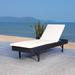 Latitude Run® Esmai 77.95" Long Reclining Single Chaise w/ Cushions Wicker/Rattan in Black/Brown | 40.55 H x 25.2 W x 77.95 D in | Outdoor Furniture | Wayfair