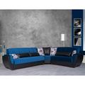 Blue/Black Sectional - Ottomanson Armada Air Reversible L-Shaped Sleeper Sofa Sectional w/Storage Seats for Living Room Microfiber/Microsuede | Wayfair