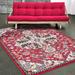 Red 84 x 59.84 x 0.65 in Area Rug - Bungalow Rose Allstar Accent Rug In Design Polypropylene | 84 H x 59.84 W x 0.65 D in | Wayfair