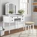 Three Posts™ Torrance Vanity w/ Mirror Wood in White | 54 H x 43 W x 19 D in | Wayfair 677634CE81CC4887965970BD9AF675B6