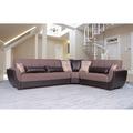 Brown Sectional - Ottomanson Armada Air Reversible L-Shaped Sleeper Sofa Sectional w/Storage Seats for Living Room Microfiber/Microsuede | Wayfair