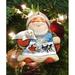 The Holiday Aisle® Northern Light Santa Wooden Christmas Hanging Figurine Ornament Wood in Brown/Red/White | 5 H x 4 W x 0.25 D in | Wayfair