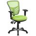 Ebern Designs Siyer Mid-Back Mesh Multifunction Ergonomic Office Chair w/ Adjustable Arms Upholstered/Mesh, in Green/Black | Wayfair