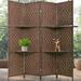 Winston Porter Antonny 69.2" W x 71" H 4 - Panel Rattan Folding Room Divider Wood/Bamboo/Rattan in Brown | 71 H x 69.2 W x 4 D in | Wayfair
