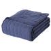 Winston Porter Dunagan Microfiber Reversible 3 Piece Quilt Set Microfiber in Blue/Navy | King Quilt + 2 Shams | Wayfair