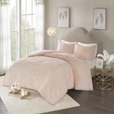 Ophelia & Co. Montclare Tufted Chenille Cotton 3 Piece Medallion Duvet Cover Set Chenille/Cotton in Pink/Yellow | Wayfair