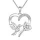 starchenie 925 Sterling Silver Jewelry Rose Flower Pendant Bird Cute Animal Forever Love Heart Pendant Rope Lady for Women Girl