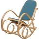 Décoshop26 - Fauteuil à bascule rocking chair en bois clair assise en tissu vert - vert