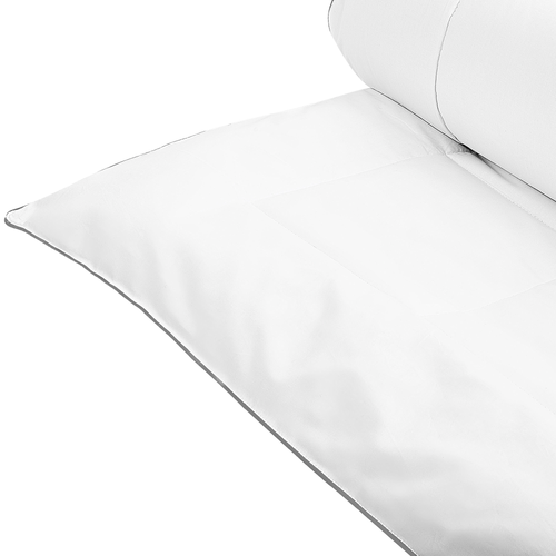 Bettdecke Weiß Mikrofaser und Japara Baumwolle 155 x 220 cm Warm für Winter Monochromatisch Steppdecke Steppbett mit Paspel Schlafzimmer