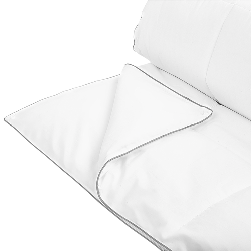 Bettdecke Weiß Baumwolle 155 x 220 cm Doppeldecke Monochromatisch Warm Ganzjährig Schlafzimmer