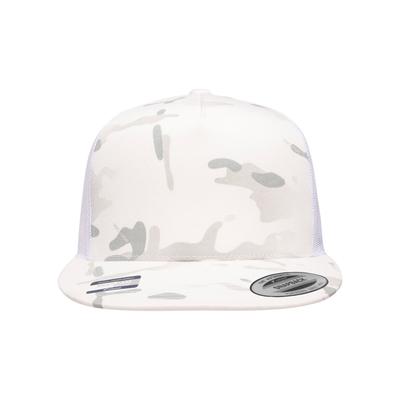 Yupoong 6006W Adult Classic Trucker with White Front Panel Cap in Multicam Alpine/White