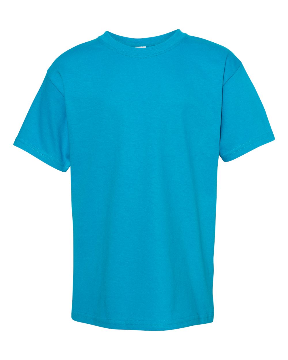 Hanes 5480 Youth Essential-T T-Shirt in Teal size Large | Cotton