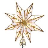 Kurt S. Adler 51171 - 10 Light 9" Indoor 8-Point Gold Capiz Star Christmas Tree Topper