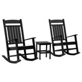 Hawkesbury 3-piece Recycled Plastic Rocking Chair with Side Table Set by Havenside Home