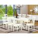 East West Furniture Dining Table Set- an Oval Kitchen Table and Dining Chairs, Linen White(Pieces Options)