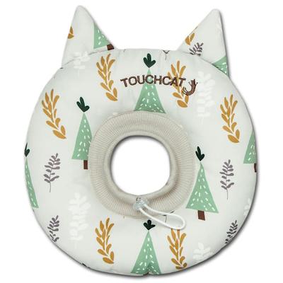 Touchcat White 'Ringlet' Licking and Scratching Adjustable Pillow Cat Neck Protector, Medium