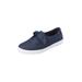 Extra Wide Width Women's The Anzani Slip On Sneaker by Comfortview in Denim Dot (Size 8 WW)