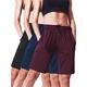 Women's Plus Athletic Shorts Casual Walking Shorts Activewear,3054, 3 Pairs,Black,Navy Blue,Wine red,Medium