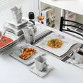 MALACASA 32 Piece Dinnerware Set, Service for 6 Porcelain/Ceramic in Gray | Wayfair FLORA-30+2RP-GREY