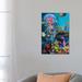 East Urban Home Electric Jellyfish at the Reef by David Loblaw - Wrapped Canvas Graphic Art Print Canvas in Blue/Green/Pink | Wayfair