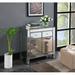 House of Hampton® Vineyard Mirrored Accent w/ 2 Drawers, 1 Cabinet w/ 2 Doors Wood in Gray | 27.95 H x 27.95 W x 13.19 D in | Wayfair