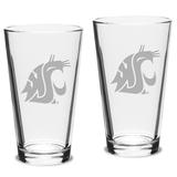 Washington State Cougars 2-Piece 16oz. Classic Pub Glass Set